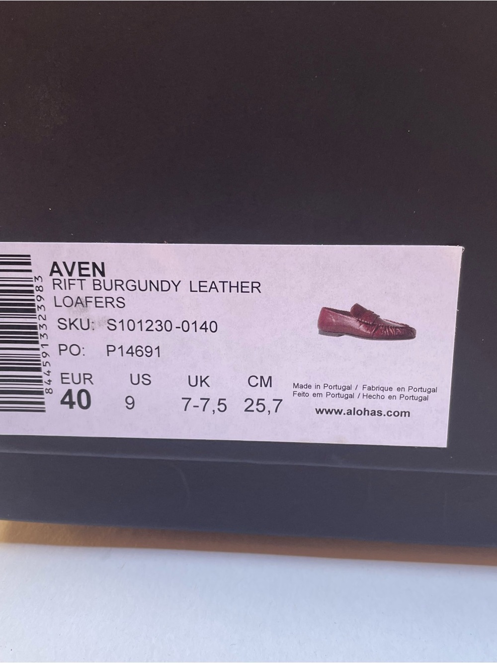 Alohas Aven  Rift Burgundy Leather Penny Loafers New In Box - Picture 5 of 8